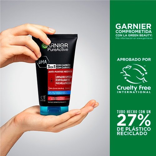 Gel Limpiador y Exfoliante Facial con Carbón 3 en 1